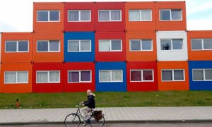 Housing made from converted shipping containers, Amsterdam